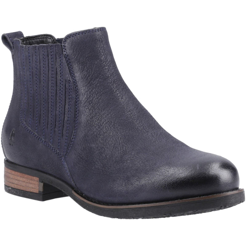 Hush Puppies Edith Leather Women's Navy Flat Chelsea Boots