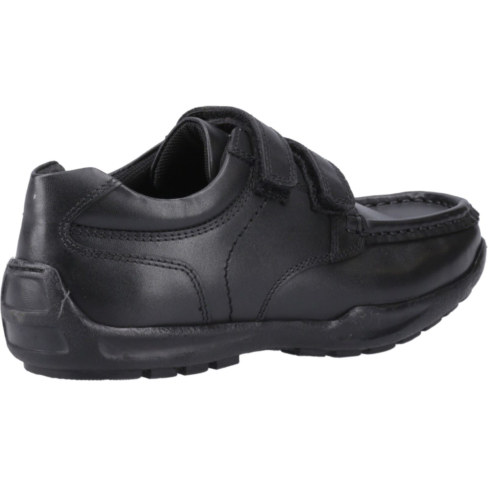Hush Puppies Maddox Touch Fastening Leather Boys's Black Shoes