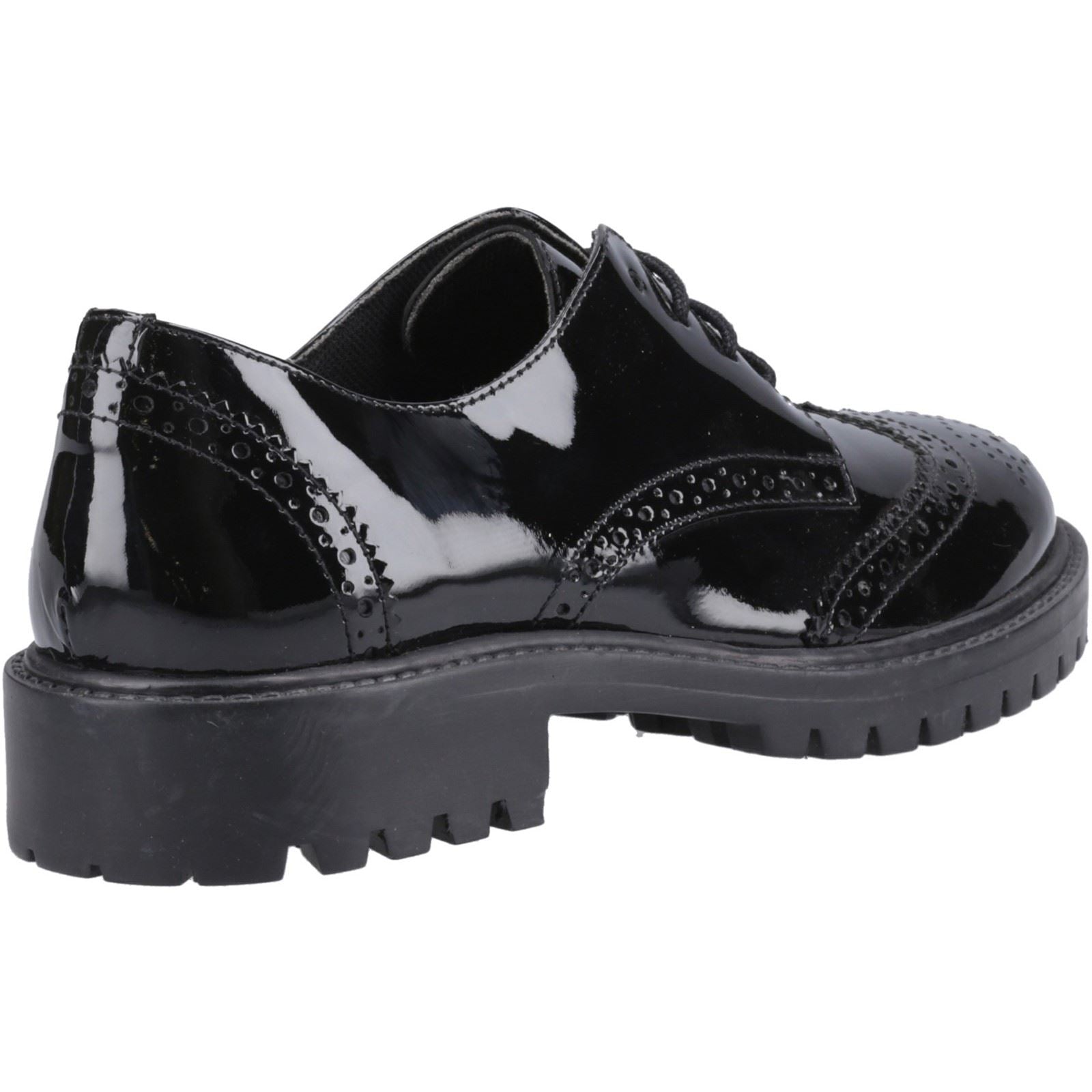 Hush Puppies Athena Patent Leather Girls's Black Brogues