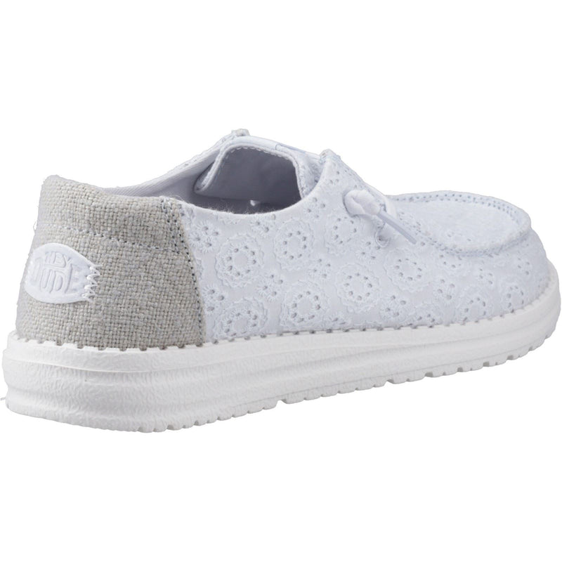 HEYDUDE Wendy Eyelet Lace Cotton Blend Women's Ancient Blue Moccasins Shoes