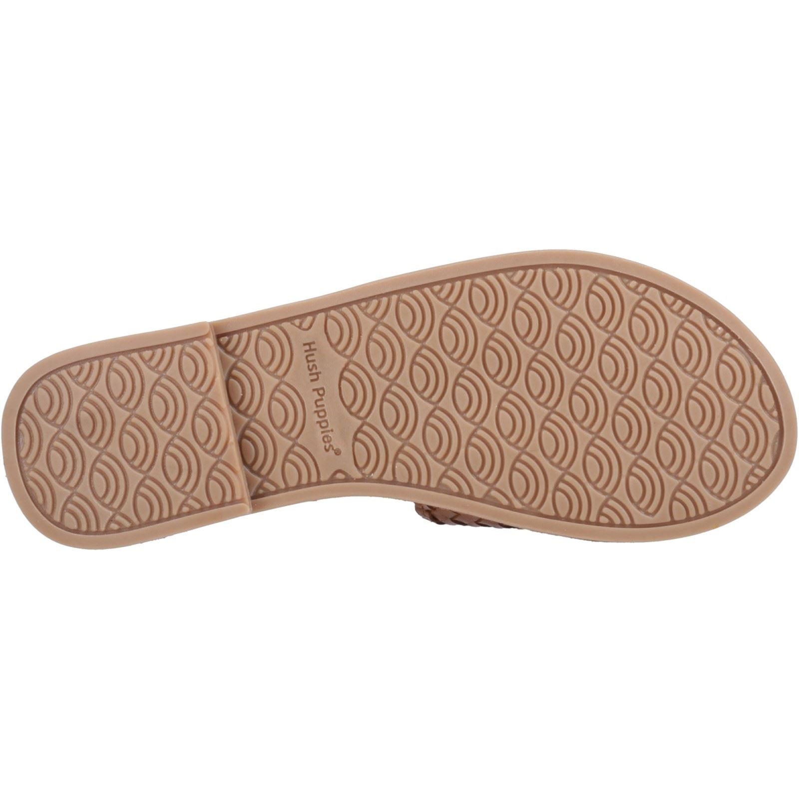 Hush Puppies Hetty Slide Leather Women's Tan Wide Sandals