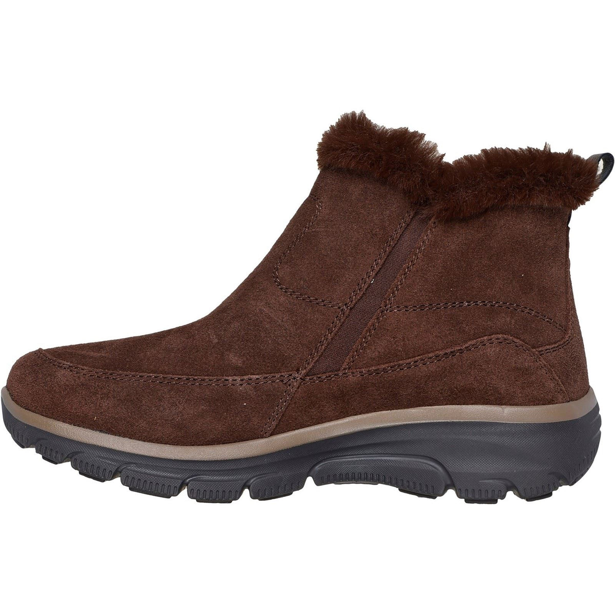 Skechers Easy Going Cool Zip! Leather Women's CHOCOLATE Winter Ankle Boots