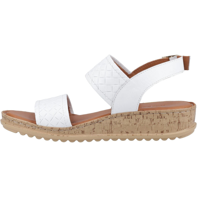 Hush Puppies Ebony Woven Leather Women's White Sandals