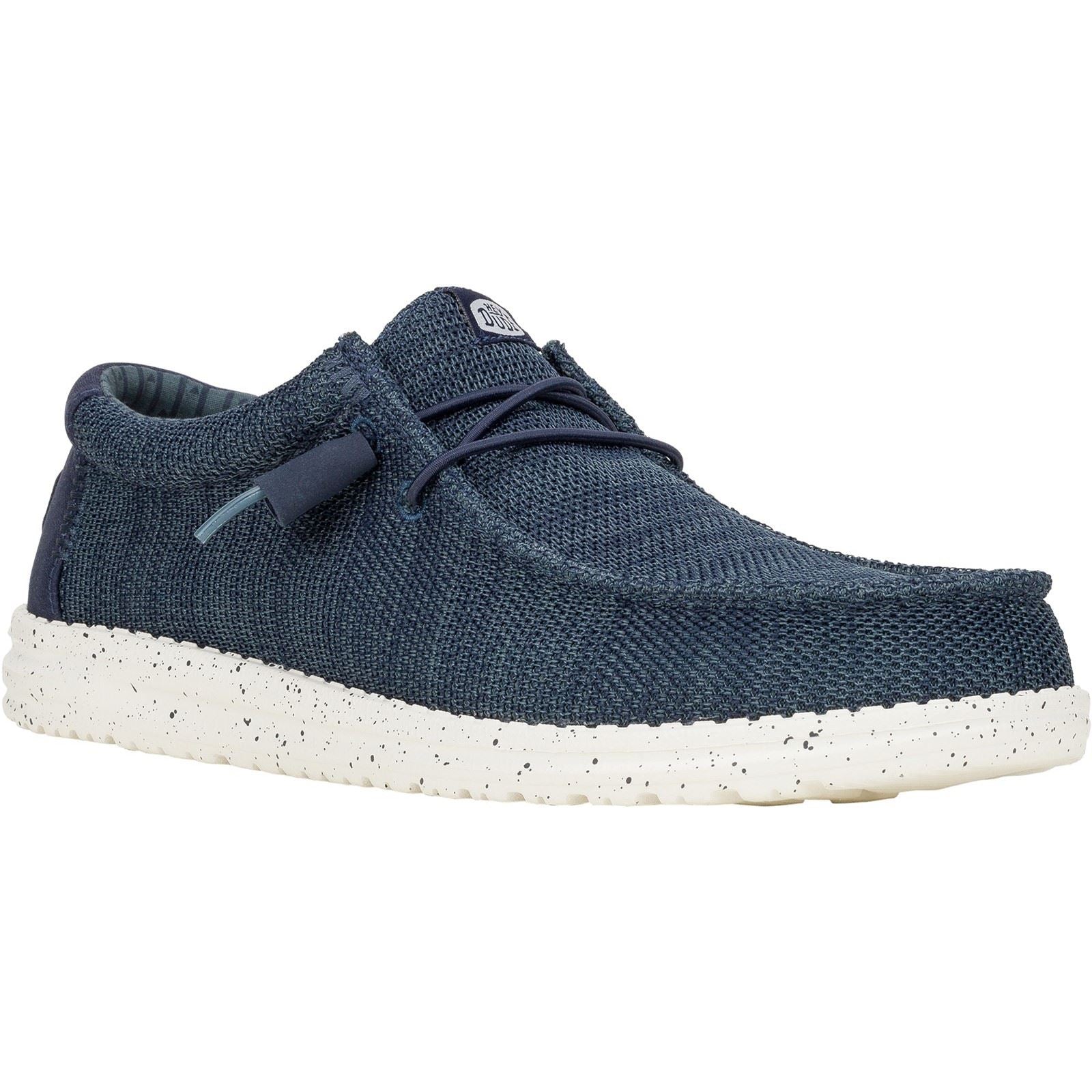 HEYDUDE Wally Stretch Mesh Synthetic Men's Navy Boat Shoes