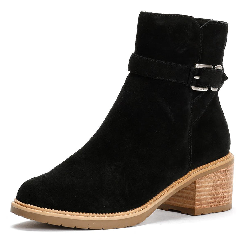 TOMS Hailey Buckle Suede Women's Black Boots