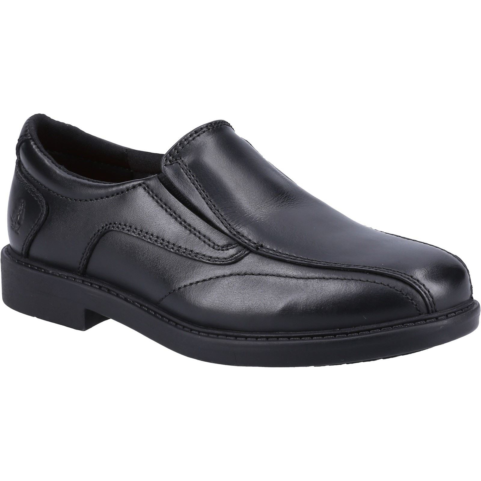 Hush Puppies Toby SNR Leather Boys's Black Loafers