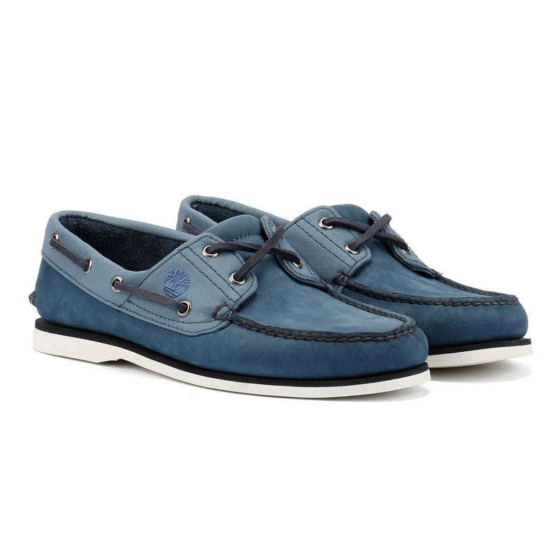 Timberland Classic 2 Eye Leather Men's Dark Blue Boat Shoes