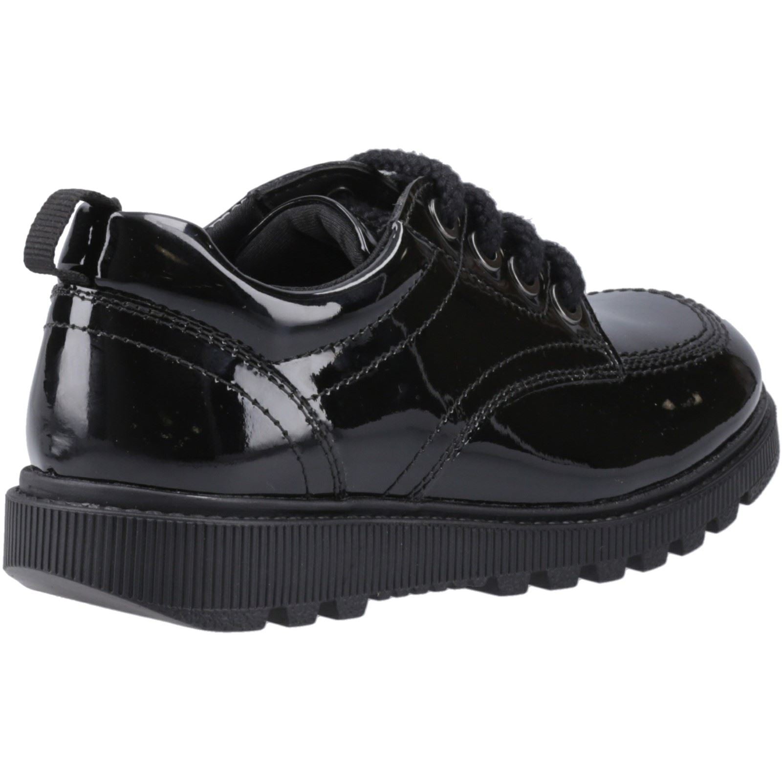 Hush Puppies Keeley Leather Girls's Black Lace-Up Shoes