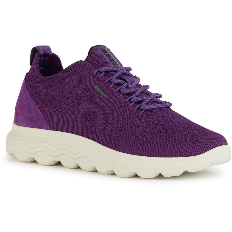 Geox D Spherica A Leather Women's Purple Sneakers