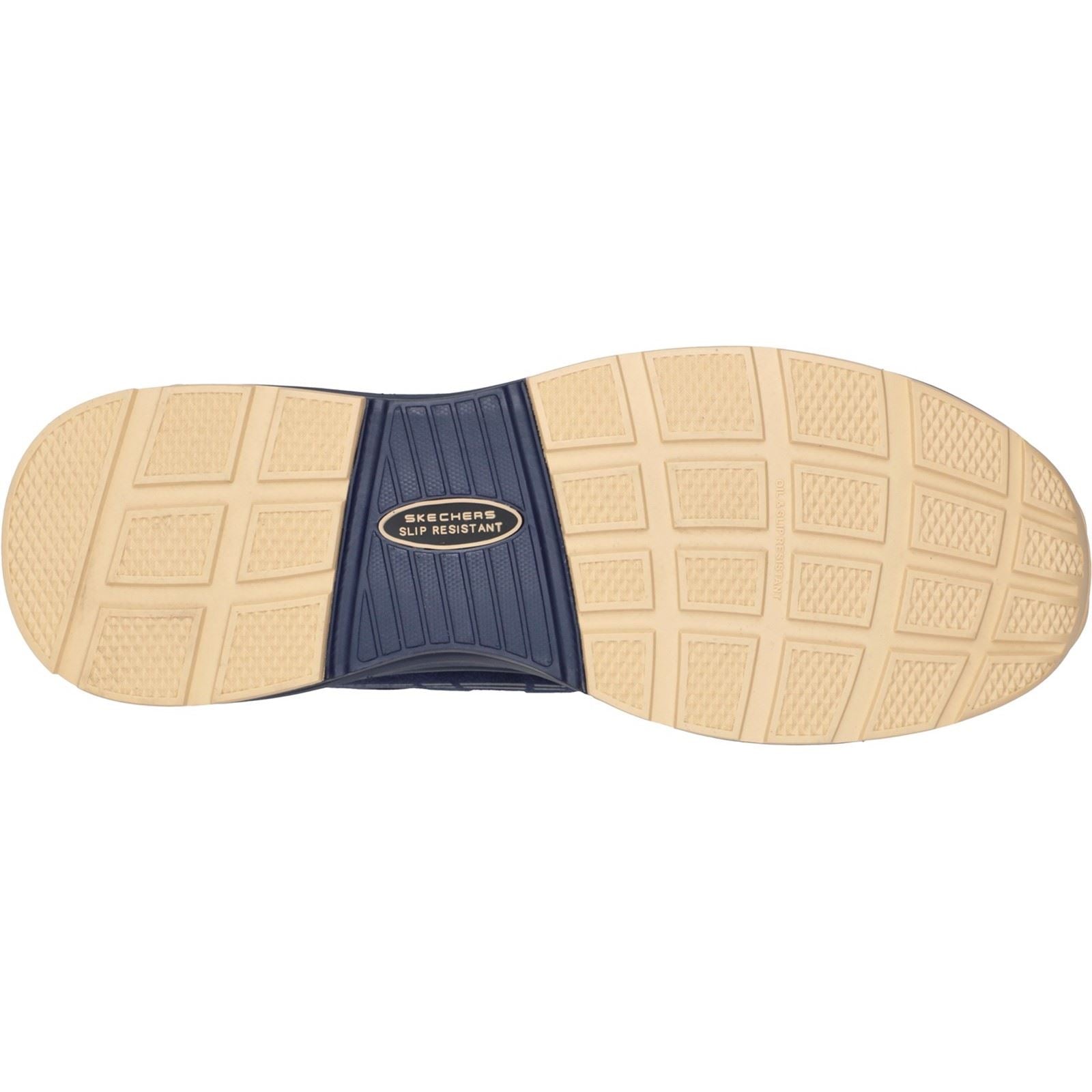 Skechers Workwear Malad II Textile Men's Navy/Tan Safety Sneakers