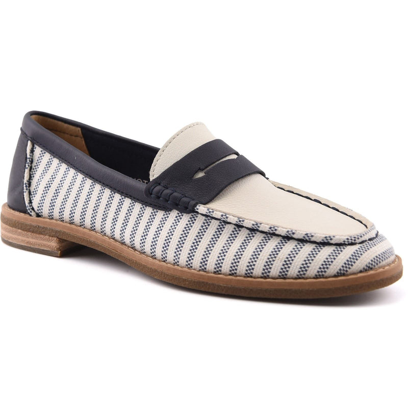 Sperry Port Driving Textile Women's White/Navy Standard Loafers