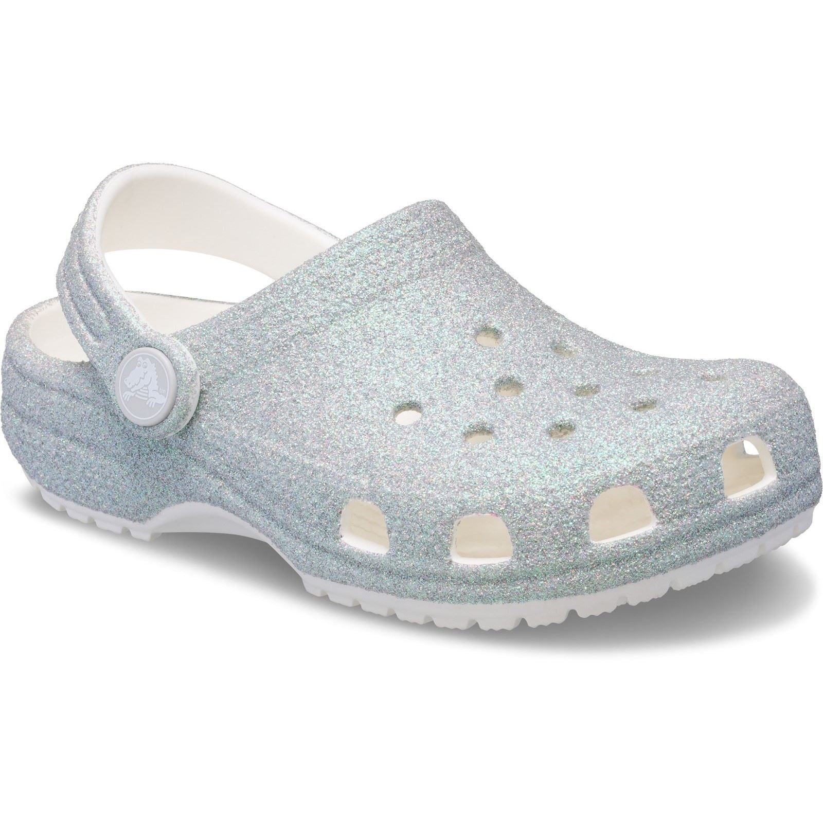 Crocs Classic Glitter Clog Synthetic White Loafers
