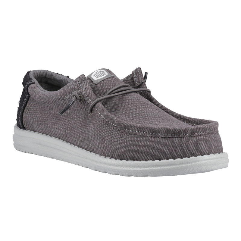 HEYDUDE Wally Workwear Synthetic Blend Men's Granite Grey/Black Moccasins Shoes