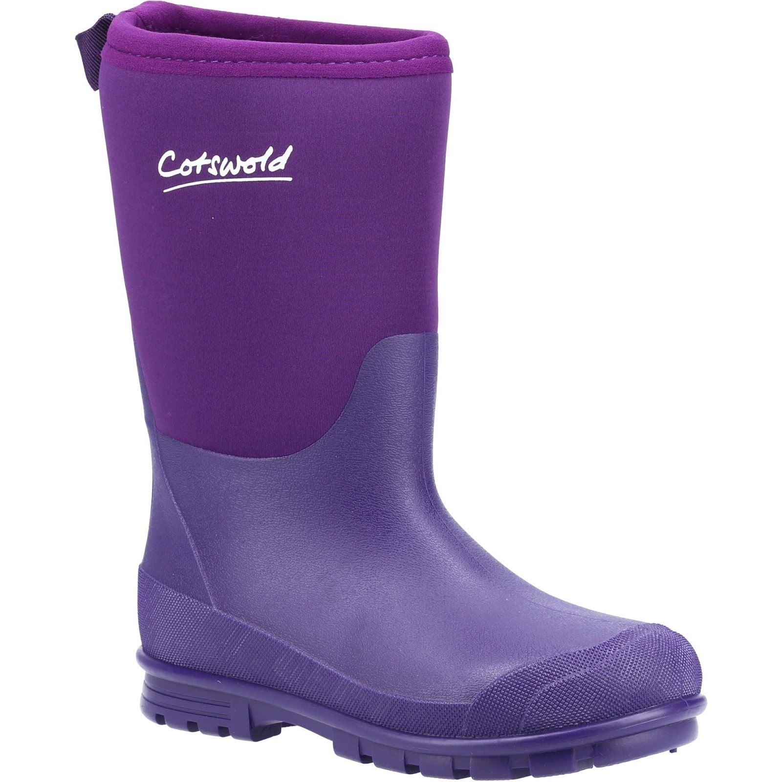 Cotswold Hilly Synthetic Purple Wellington Boots