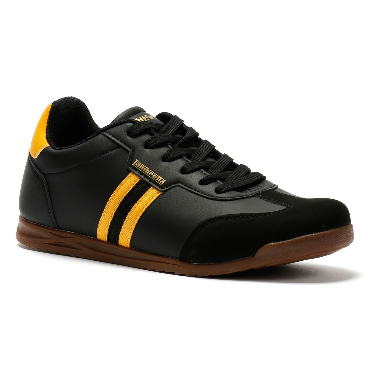 Lambretta Tackle Men's Black/Gold Sneakers