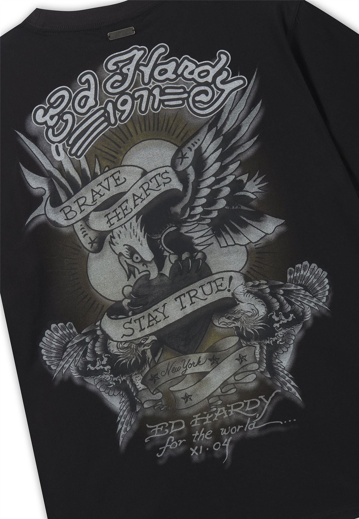 Ed Hardy Stay True Graphic Regular Men's Black T-Shirts