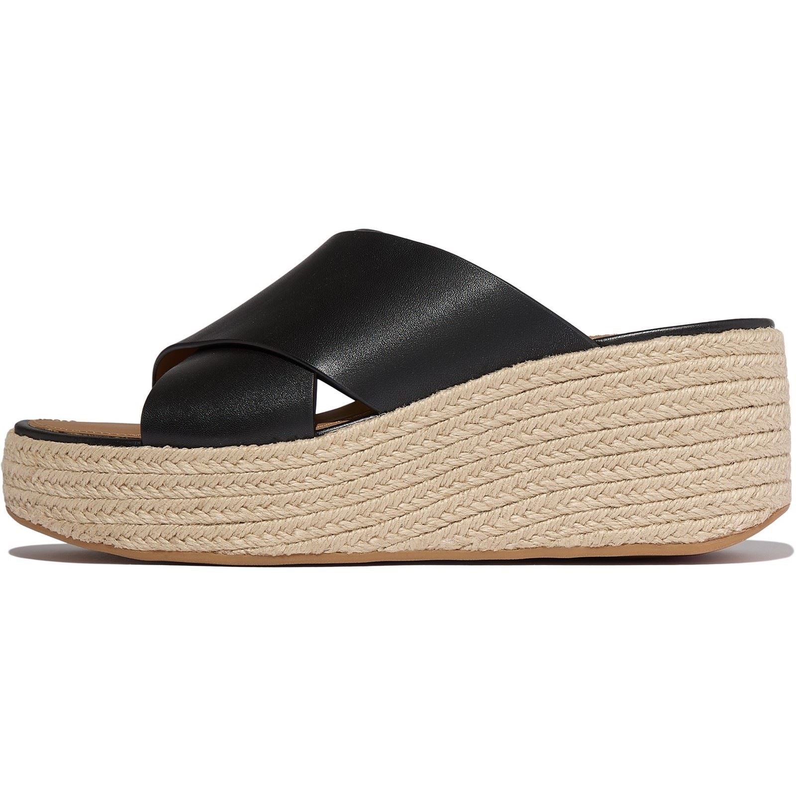 Fitflop Platfforms Leather Women's Black Sandals