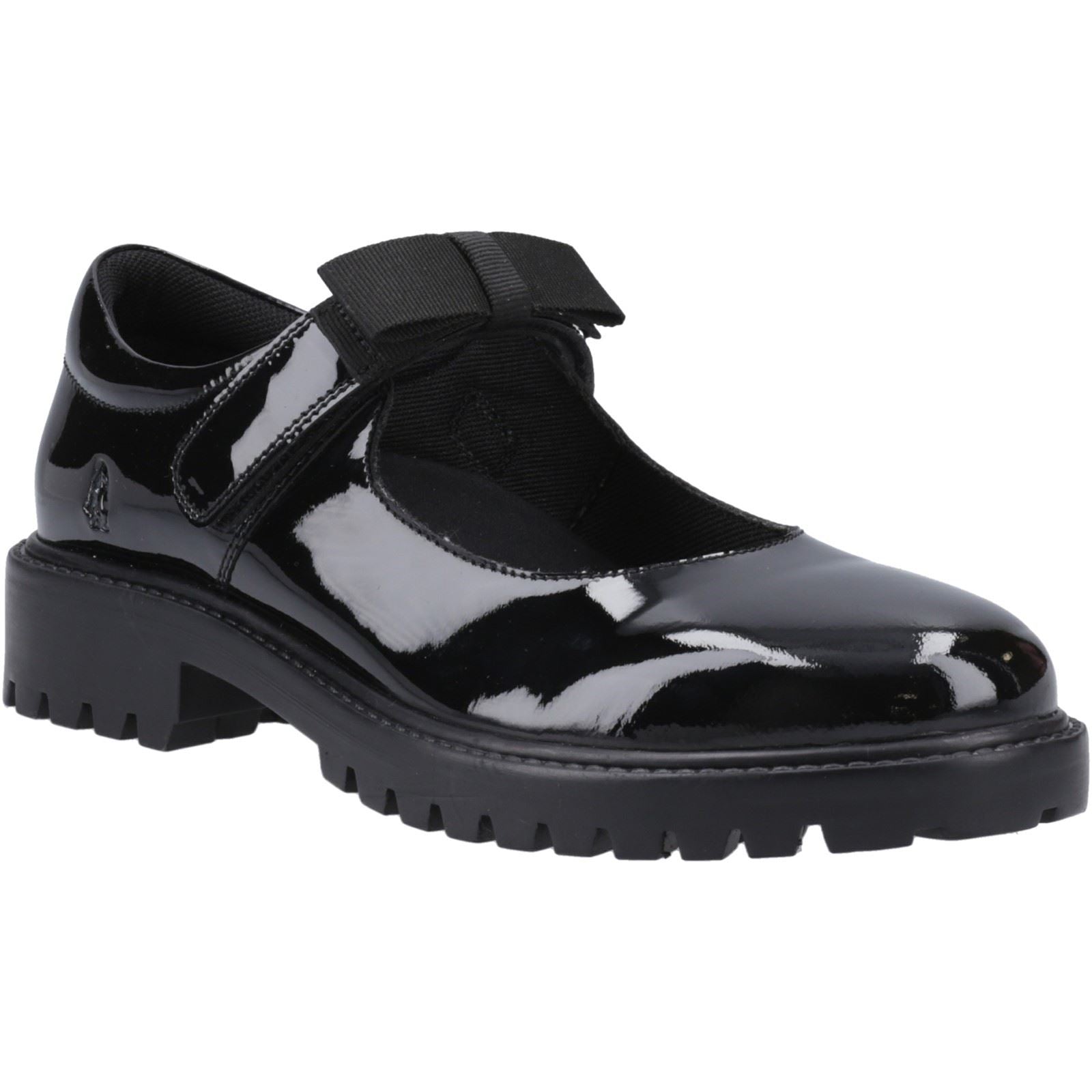 Hush Puppies Astrid Bow Leather Girls's Black Shoes