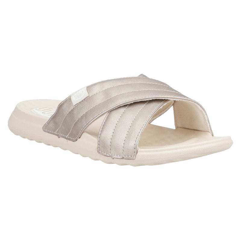 HEYDUDE Christi Slide Distressed Synthetic Women's Metallic Sandals