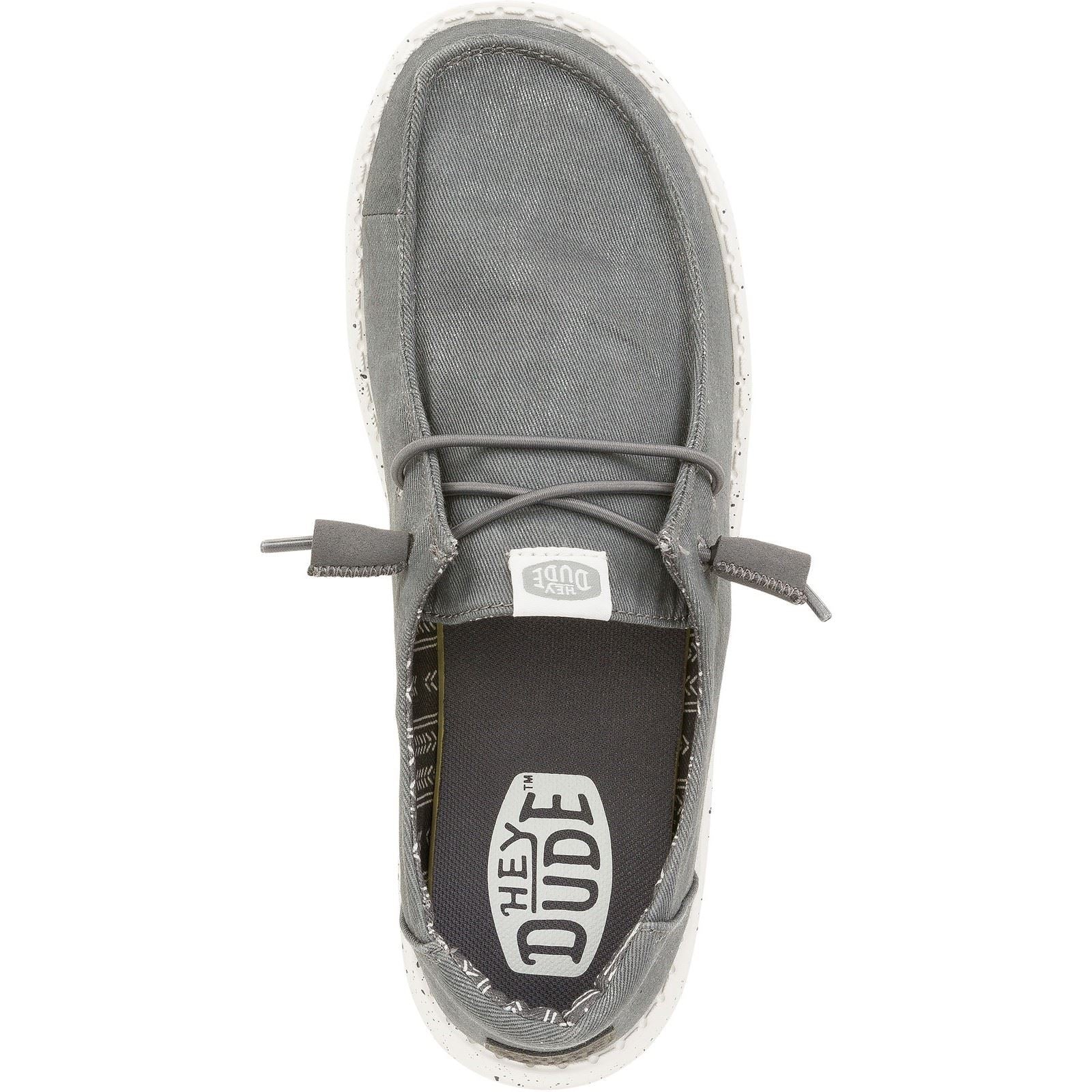 HEYDUDE Wendy Canvas 100% Cotton Women's Dark Grey Shoes