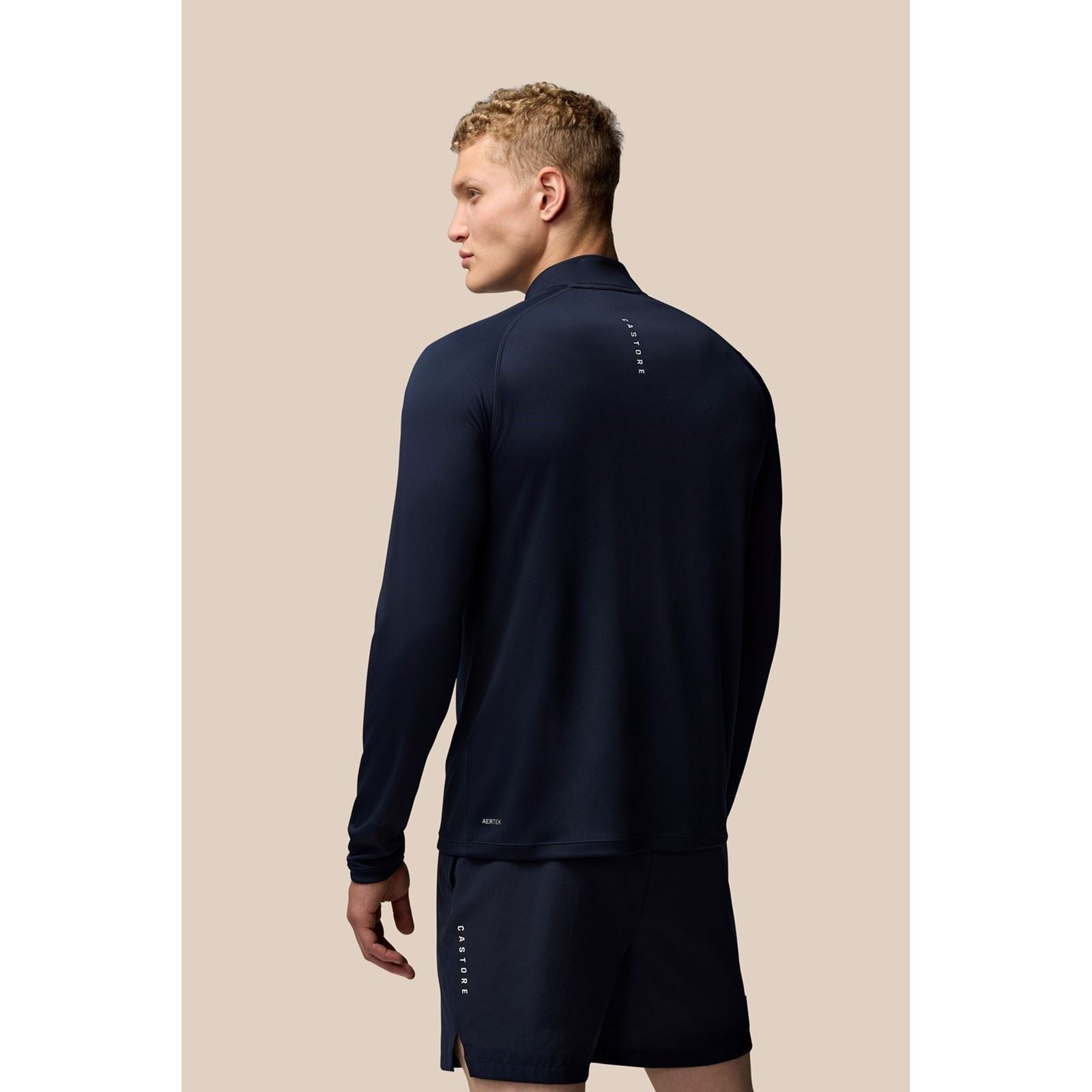 Castore Adapt Training 1/4 Zip Top Polyester Men's Blue Activewear T-Shirts