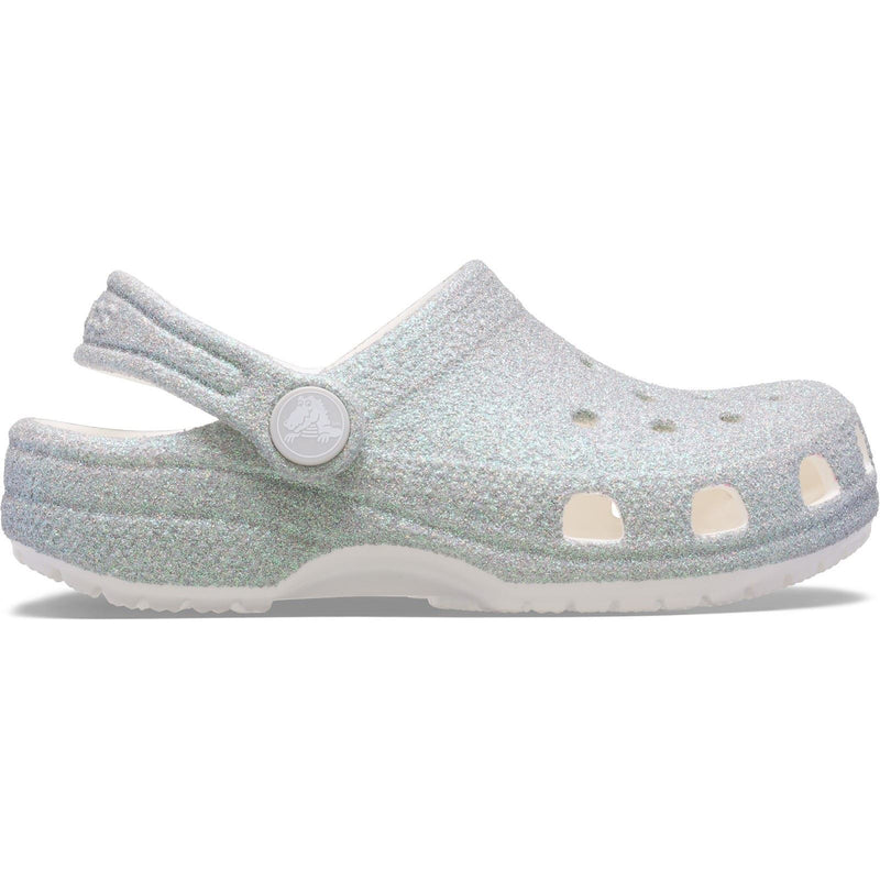 Crocs Classic Glitter Clog Synthetic White Loafers
