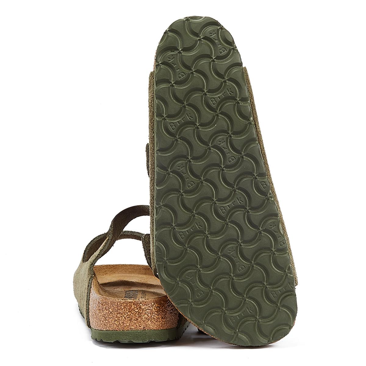 Birkenstock Arizona Suede Leather Thyme Khaki Sandals