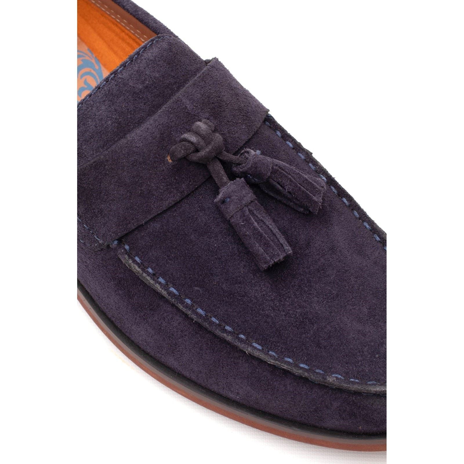Base London Flint Leather Men's Navy Loafers