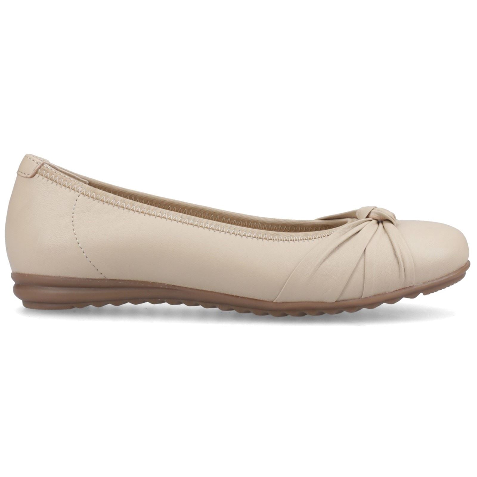 Hush Puppies Lilith Leather Women's Cream Standard Flats