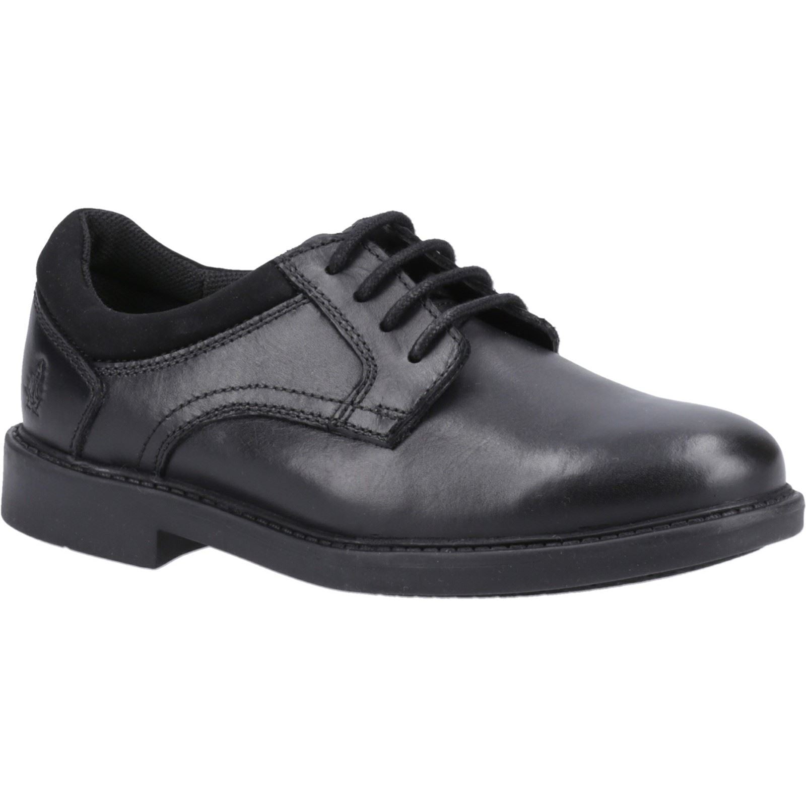 Hush Puppies Tommy Junior Leather Boy's Black Lace-Up Shoes