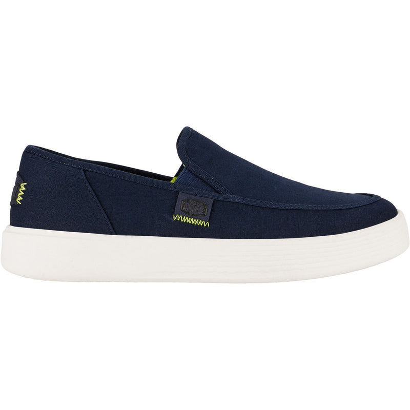 HEYDUDE Sunapee Canvas 100% Cotton Men's Navy/White Loafers
