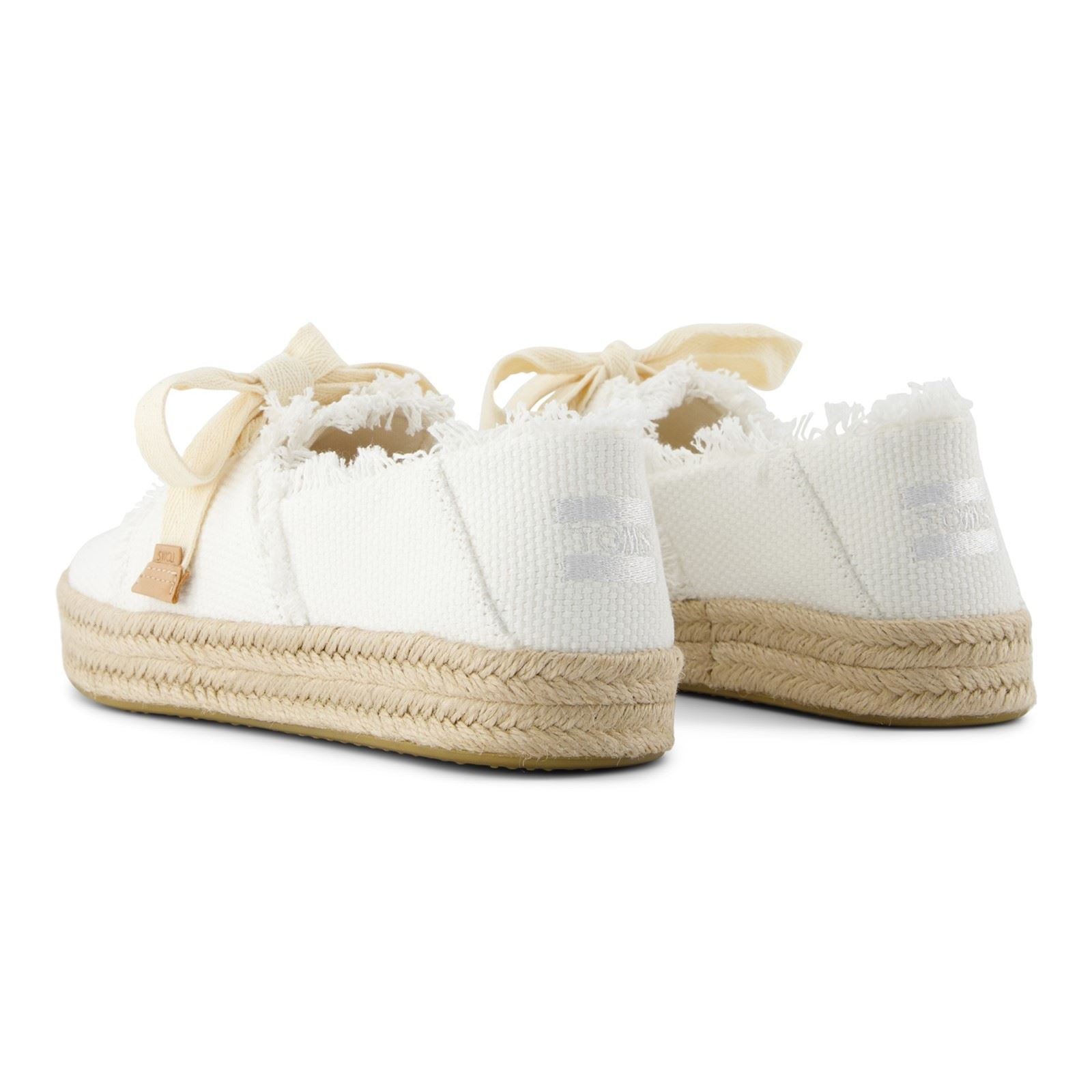 TOMS Carolina Lace Up Cotton Women's White Beachside Shoes