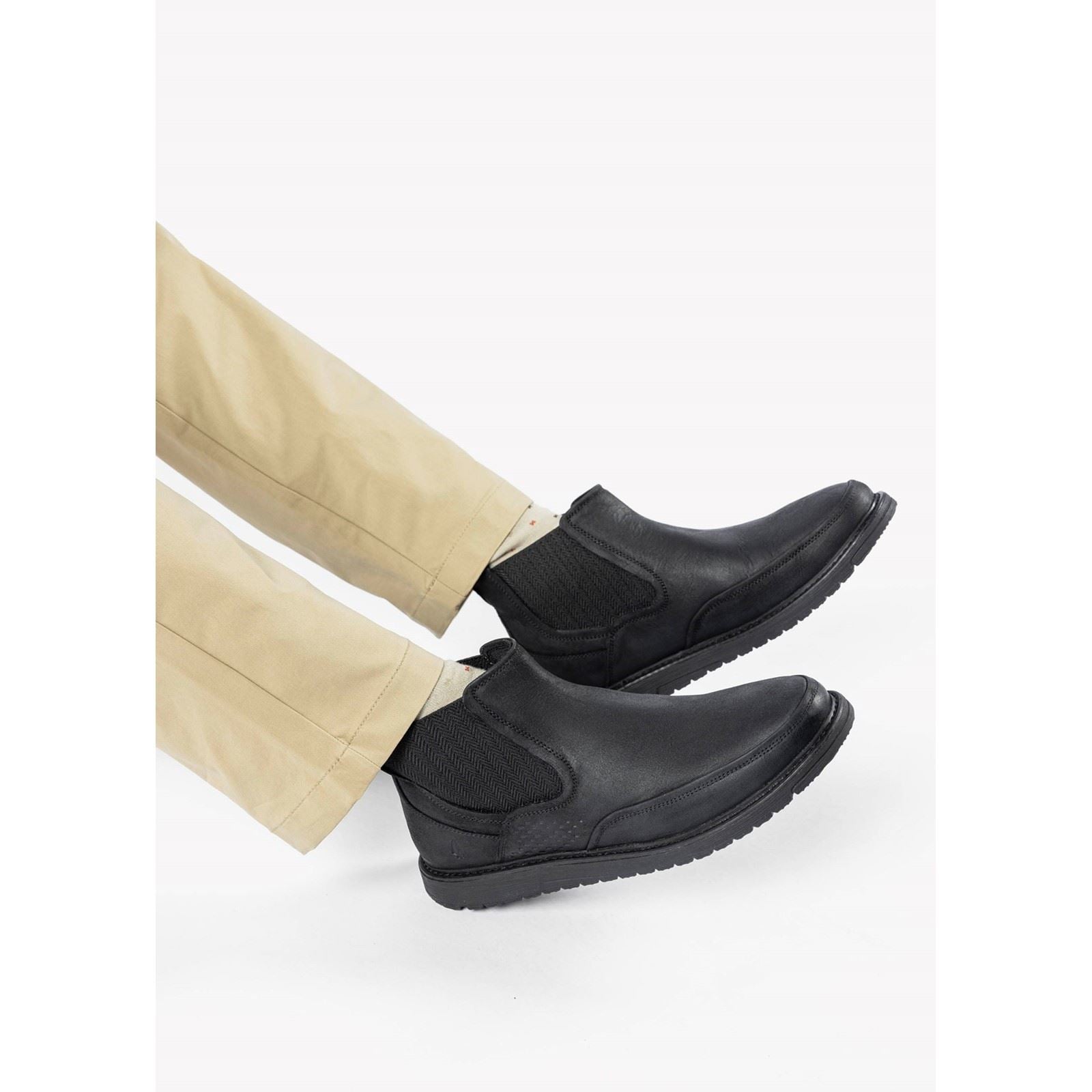 Hush Puppies Jenson Leather Men's Black Boots