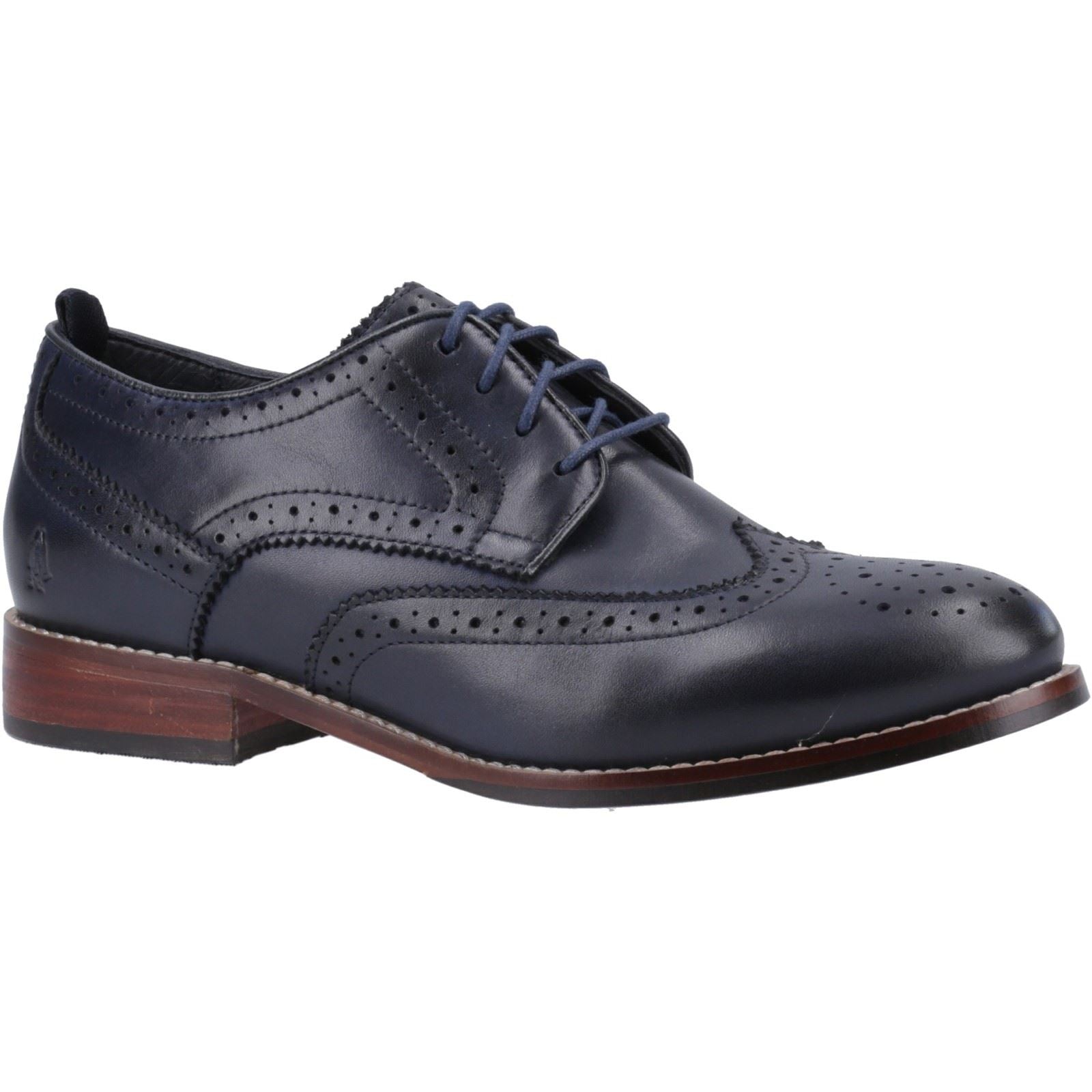 Hush Puppies Natalia Leather Women's Navy Brogues Shoes