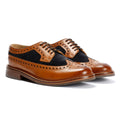 Chapman & Moore Longwing Brogue Leather/Suede Men's Tan/Navy Shoes