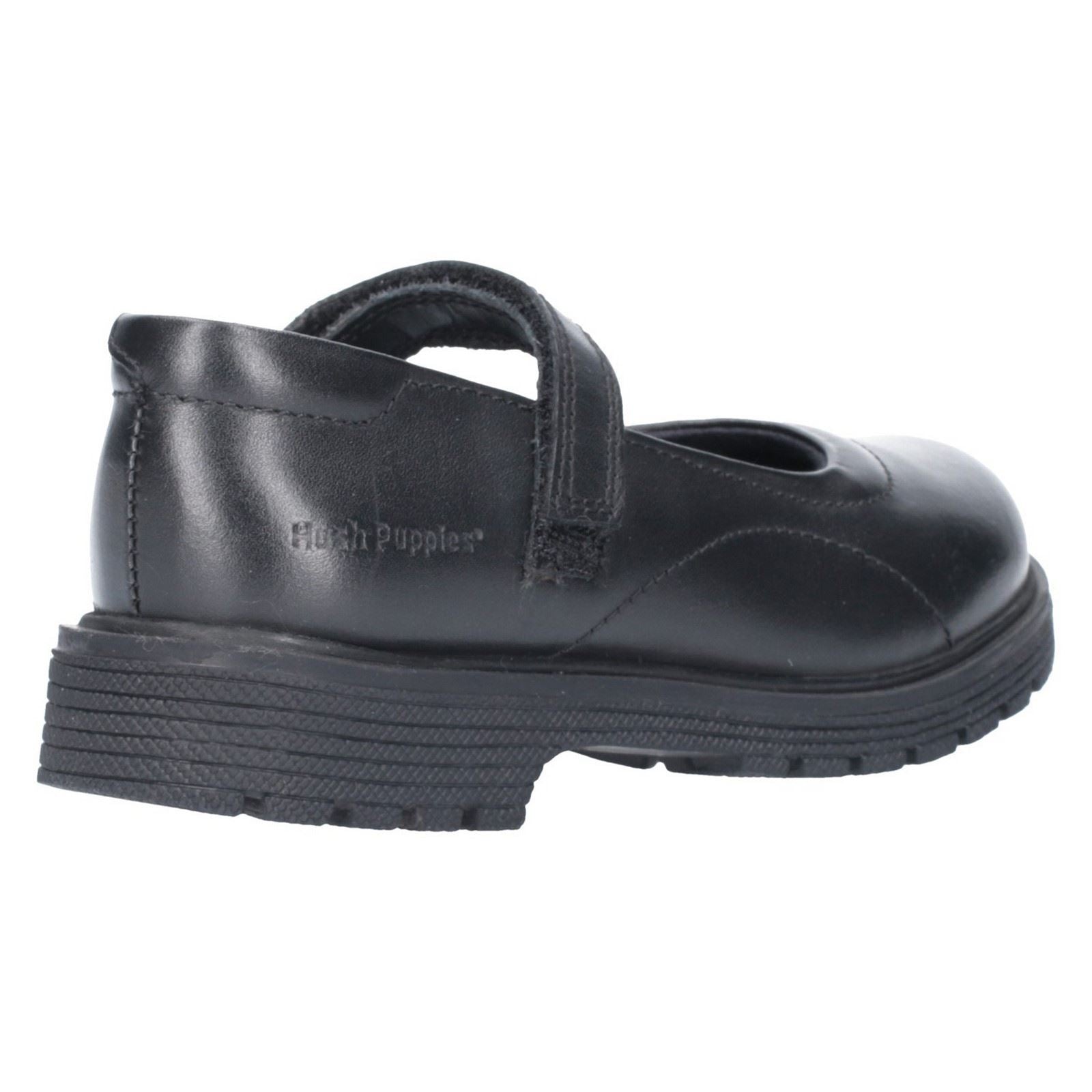 Hush Puppies Tally Junior Girls Black Leather Shoes