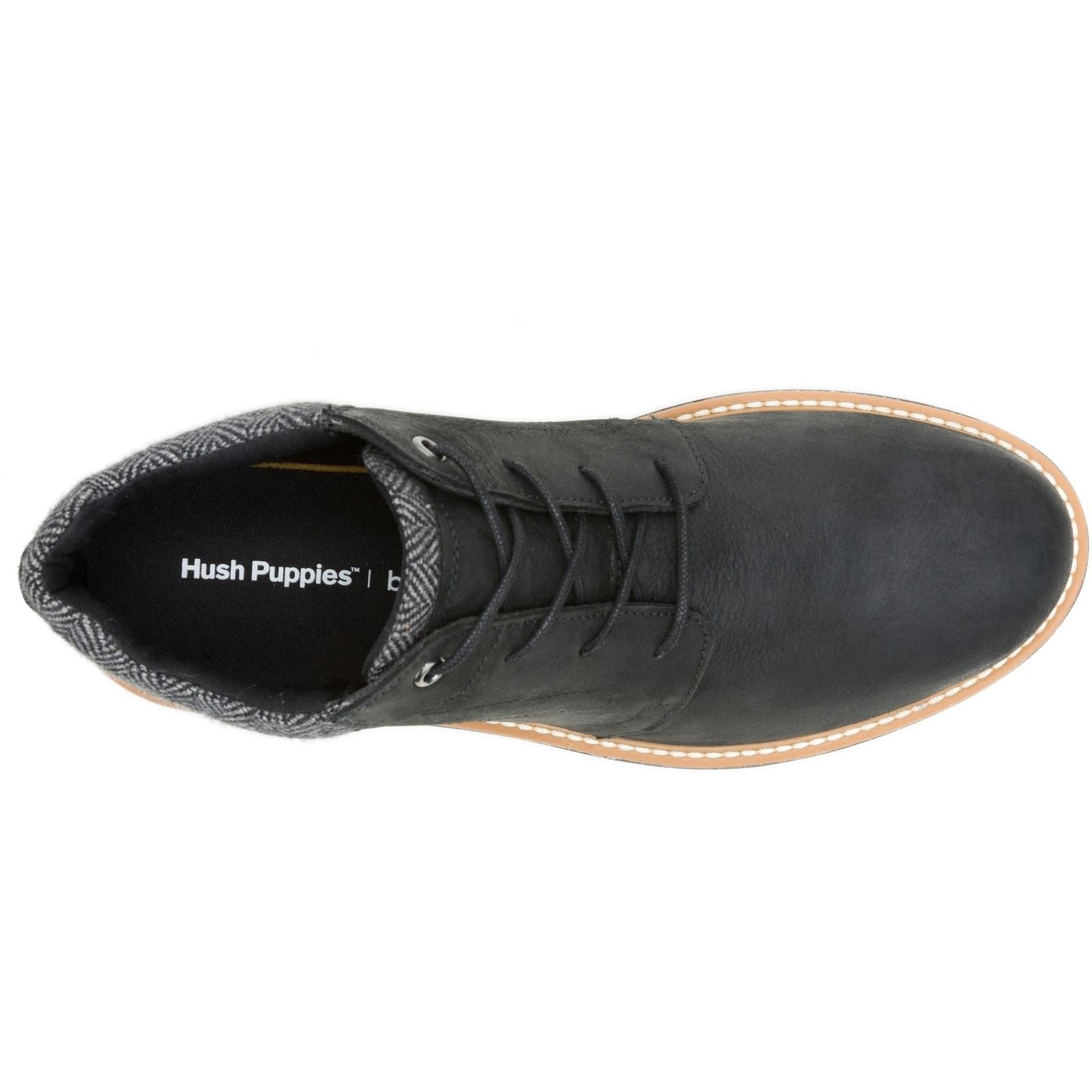 Hush Puppies Jenson Leather Men's Black Ankle Boots