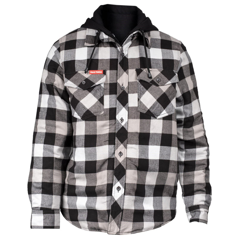 Hard Yakka Quilted Flannel Shacket Men's Grey Shirt Jacket