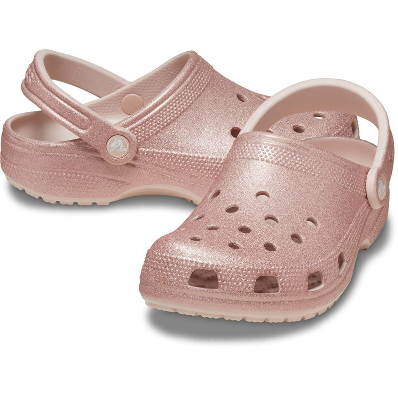 Crocs Classic Glitter Synthetic Quartz Clogs
