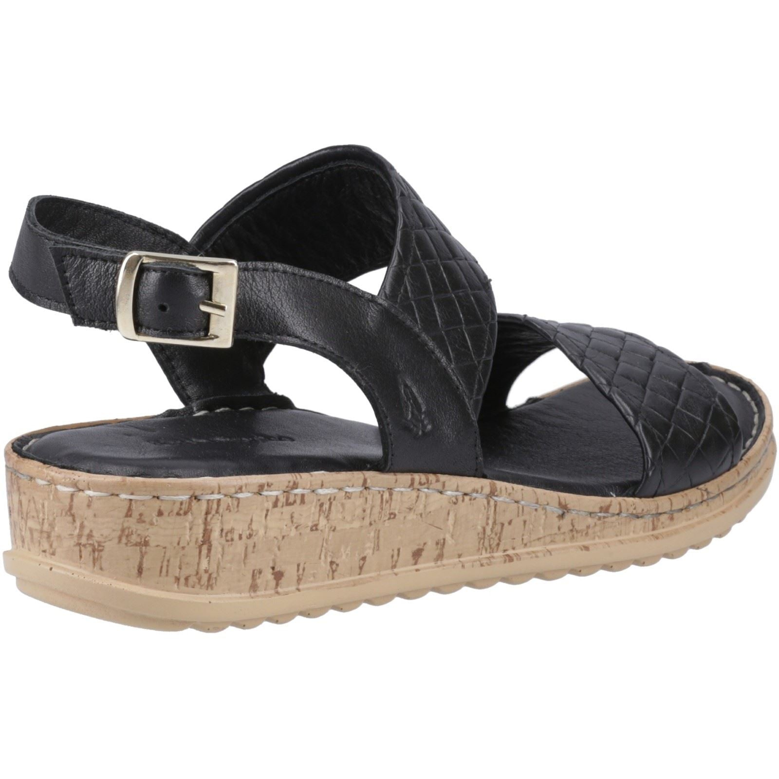 Hush Puppies Ebony Wide Fit Leather Women's Black Sandals