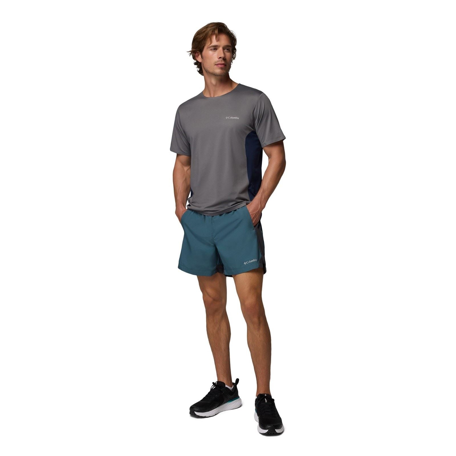 Columbia Three Pitch Polyester Men's Blue Activewear Shorts