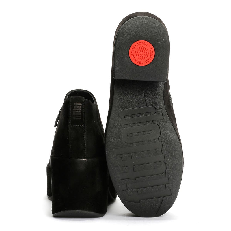 FitFlop Platfforms Heeled Short Suede Women's Black Boots