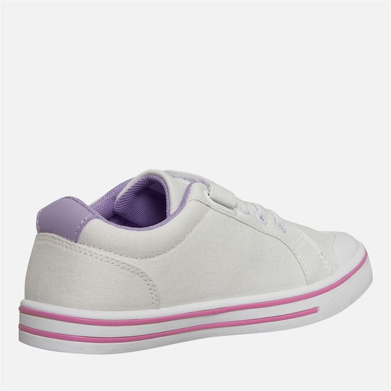 Penguin Junior Rainbow Canvas Girls's White/Lilac Sneakers