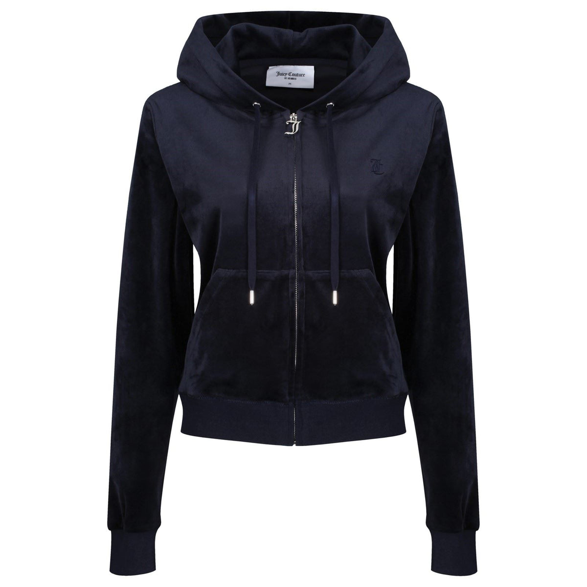 Juicy Couture Robertson Classic Jacket Polyester Women's Blue Hooded Sweatshirt