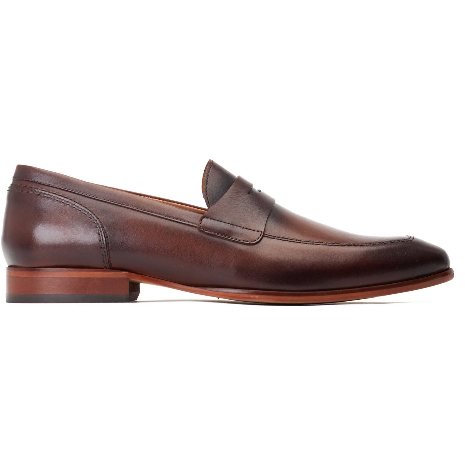 Base London Bruno Leather Men's Burnt Brown Loafers
