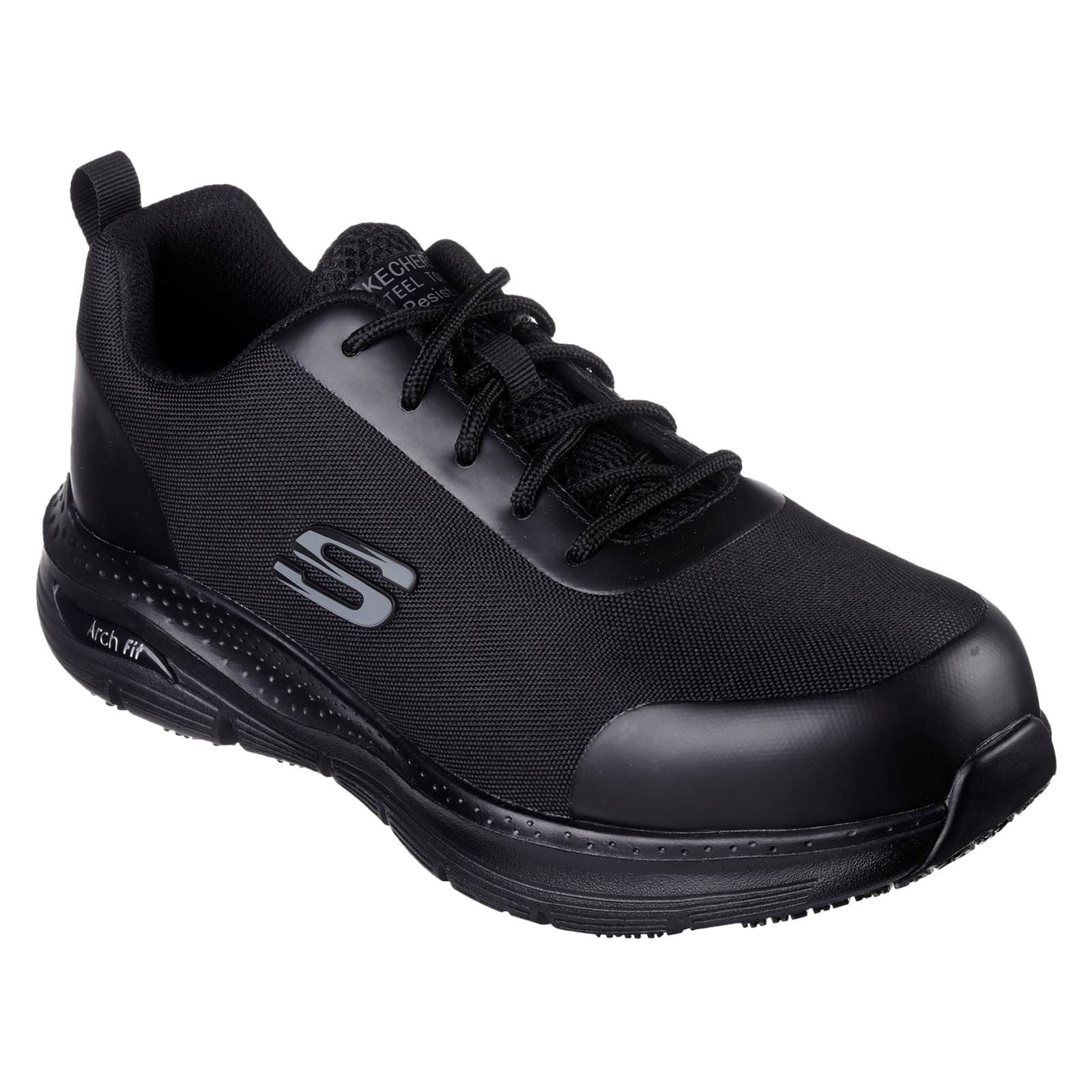 Skechers Workwear Arch Fit SR Ringstap Textile Men's Black Safety Sneakers