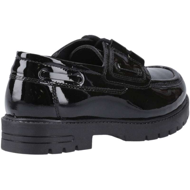 Hush Puppies Lucy Leather Girls's Black Boat Shoes