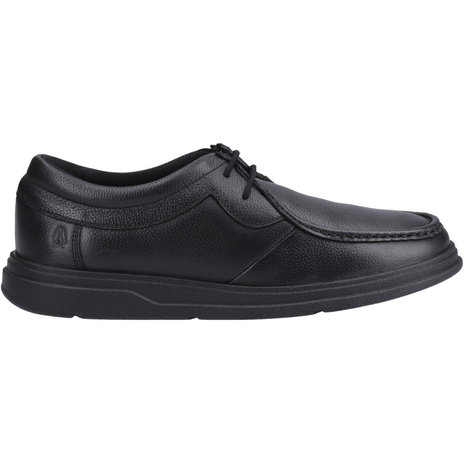 Hush Puppies Ronan Mocc Leather Boy's Black Moccasins Shoes