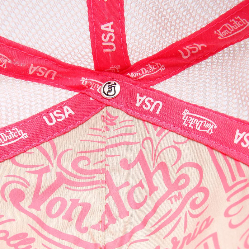 Von Dutch Staple Trucker Cotton Pink Caps