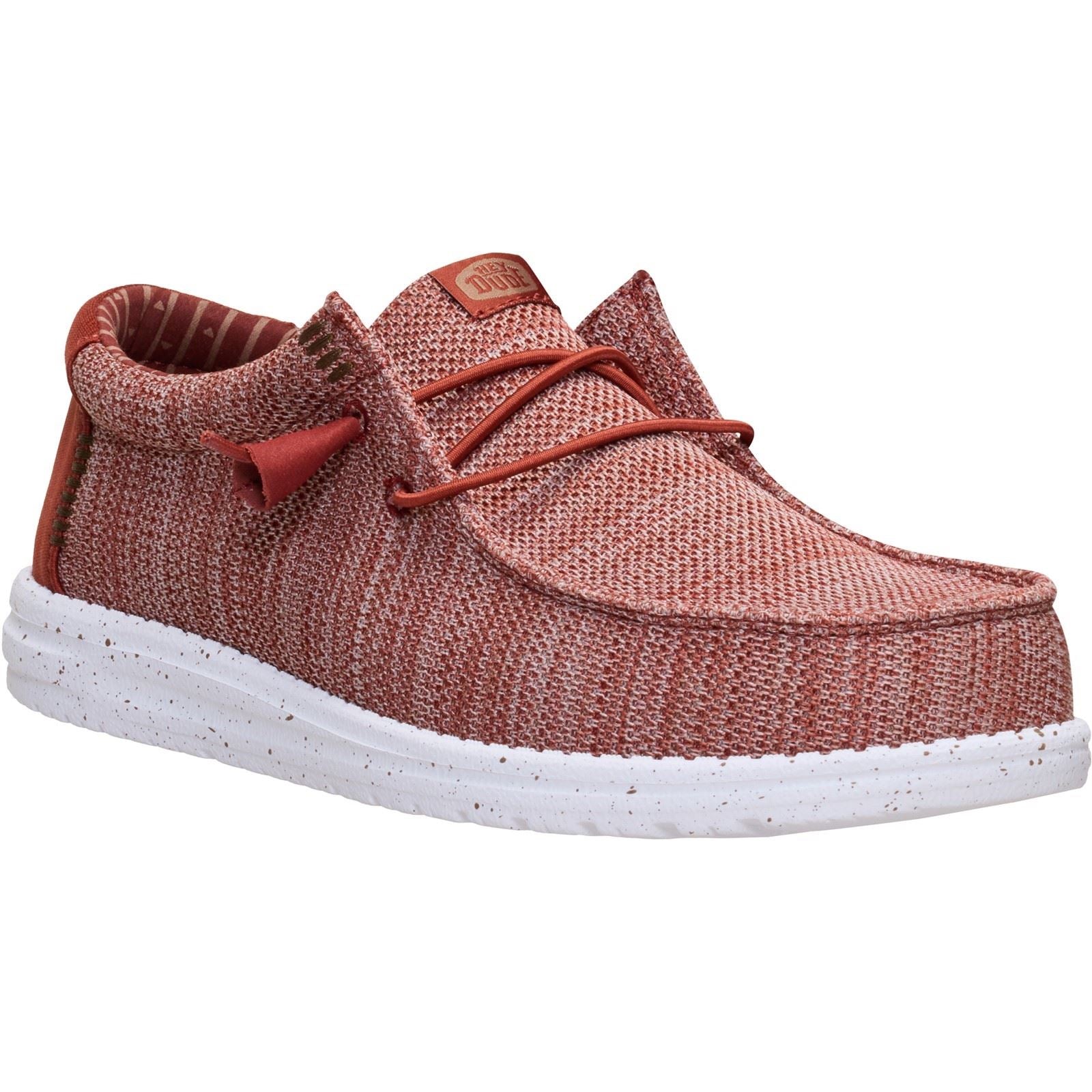 HEYDUDE Wally Stretch Sox Polyester Men's Burnt Red/Multi Loafers